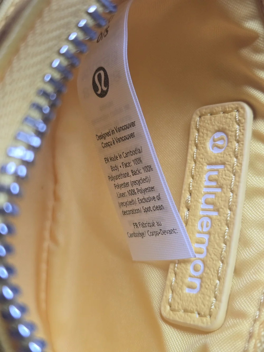 lululemon athletica Yellow Citrus Coin Pouch Keychain with Cream Card Holder